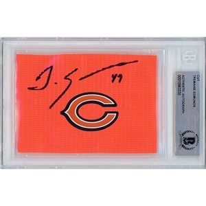 Tremaine Edmunds Autographed Football Pylon Chicago Bears Beckett Authentic Slab